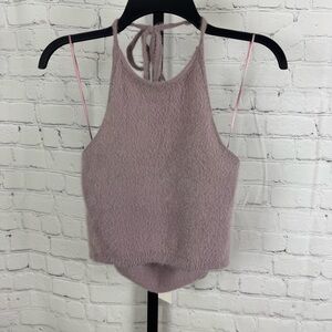 Pretty Garbage Light Purple Sweater Halter Top Size Large